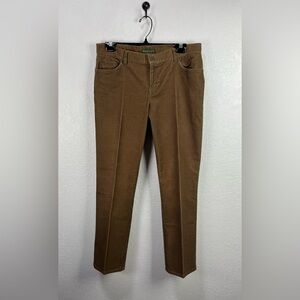 Ralph Lauren Lauren Jeans Co Brown Corduroy Trousers Sz 6  Cotton Blend Comfy